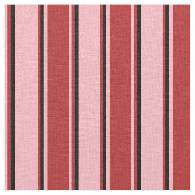 Tela Rayas rosa claro, rojo y negro (De cerca)