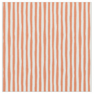 Tela Rayas torcidas de naranja claro y blanco