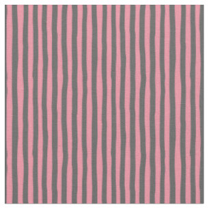 Tela Rayas torcidas rosa flamenco y gris oscuro