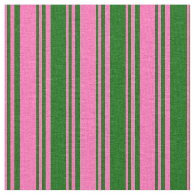 Tela Rayas verdes rosadas y oscuras (De cerca)