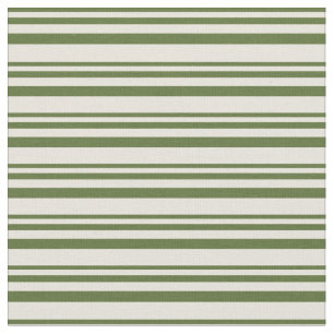 Tela Rayas verdes y beiges de oliva oscura