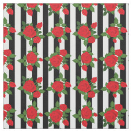 Tela rayas verticales de San Valentín rosas rojas román