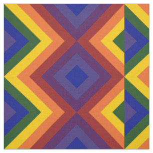 Tela Rayas y diamantes de Chevron del arco iris