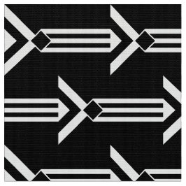 Tela Rayas y galones blancos geométricos en negro