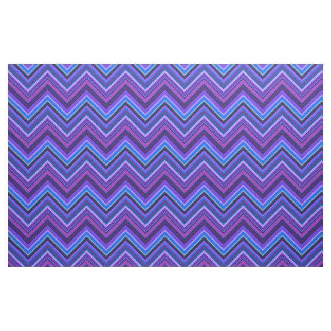 Tela Rayas zigzag azules y violetas ("Cuarto gordo" (fat quarter))