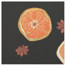 Tela Rebanadas de Frutas de Naranja y Canela