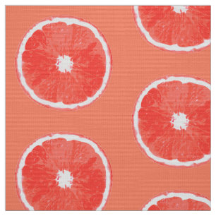 Tela Rebanadas del pomelo rosado del arte pop - rosa