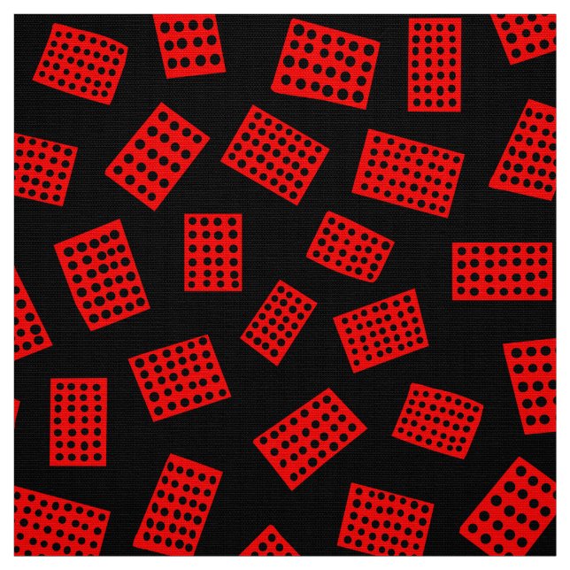 Tela Rectángulos abstractos 081122 - Rojo sobre negro (Retal)