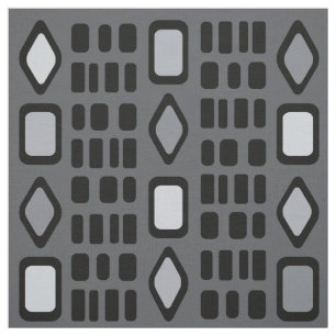Tela Rectángulos de diamantes retro gris negro