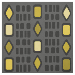 Tela Rectángulos de diamantes retro negro ocre