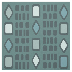 Tela Rectángulos de diamantes retro Verde azulados