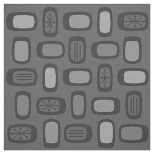 Tela Rectángulos redondeados de MCM de medio siglo Ash 