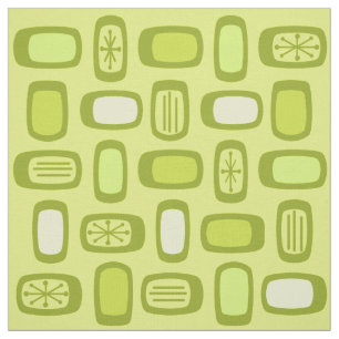 Tela Rectángulos redondeados de MCM de medio siglo Char