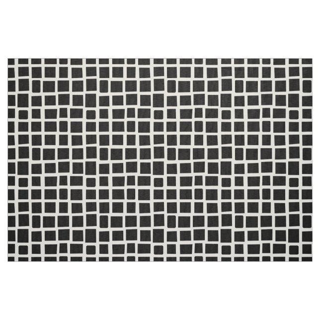 Tela Rectáreas irregulares 270215 - Negro sobre blanco ("Cuarto gordo" (fat quarter))