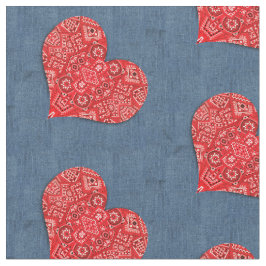Tela Red Bandana Heart Denim Combo