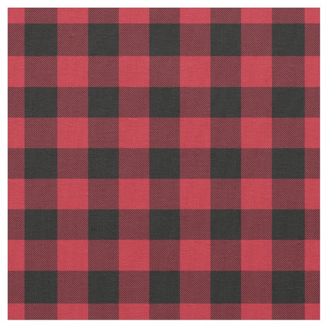 Tela Red & Black Plaid Gingham (De cerca)