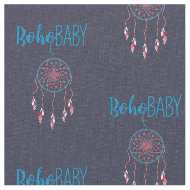 Tela Red Blue Modern Boho Baby Dreamcatcher (De cerca)