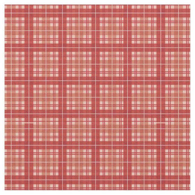 Tela Red Bright Gingham Plaid Tartan (De cerca)