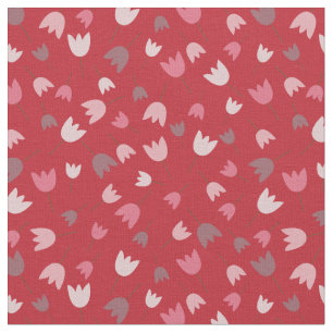 Tela Red con colección de patrones de tulipán rosa
