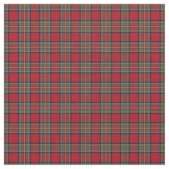 Tela Red Green Plaid Rustic Stewart Tartán (De cerca)