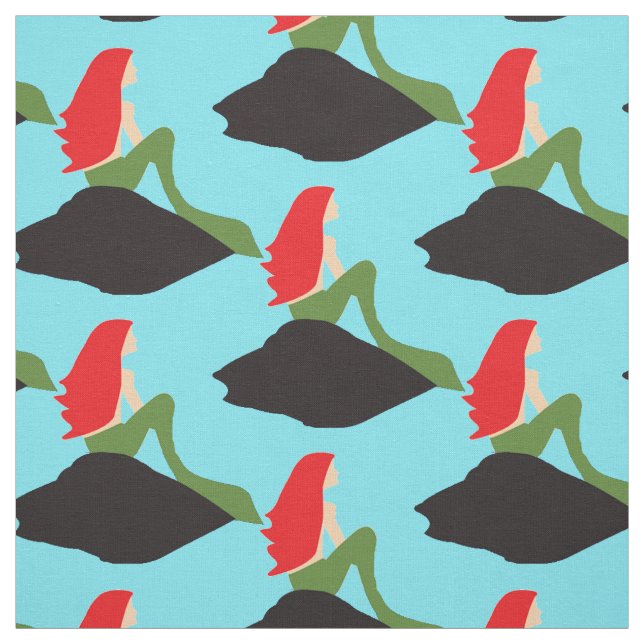 Tela Red Mermaid Sitting Thunder_Cove (Retal)