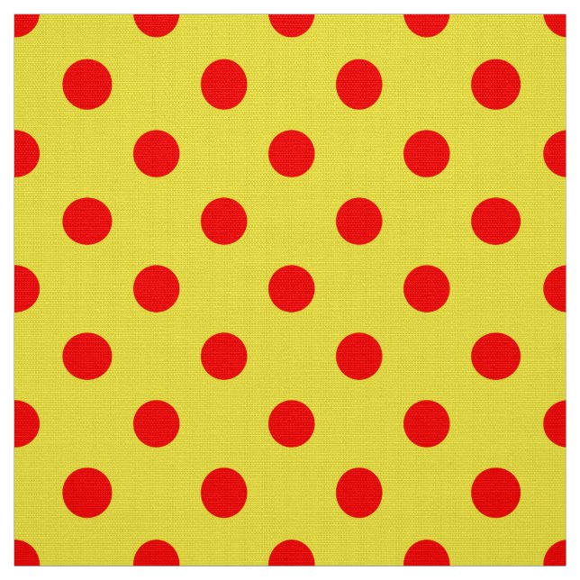 Tela Red On Yellow Polka Dots Pattern Design  (Retal)