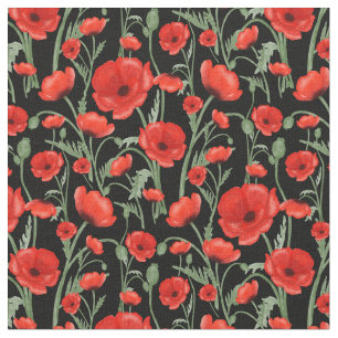 Tela Red Poppies