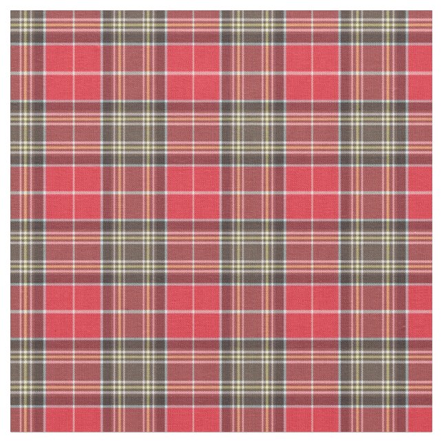 Tela Red Scottish Tartan Plaid (De cerca)