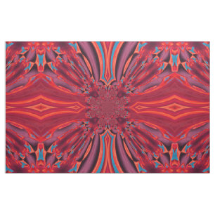 Tela red Swirl Design Fabric