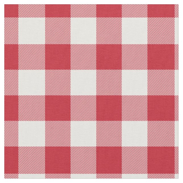 Tela Red & White Gingham Plaid (De cerca)