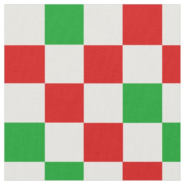 Tela Red White Green Checkered Pattern Design  (De cerca)