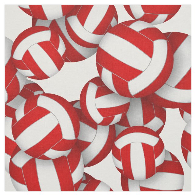 Tela red white team colors volleyballs scalable pattern (Retal)
