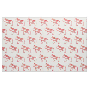 Tela Red work Horse Fabric
