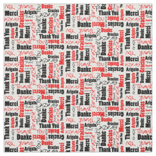 Tela Red y negro Gracias Word Cloud