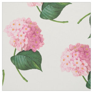 Tela Redoute Pink Hydrangeas Combed Cotton Fabric