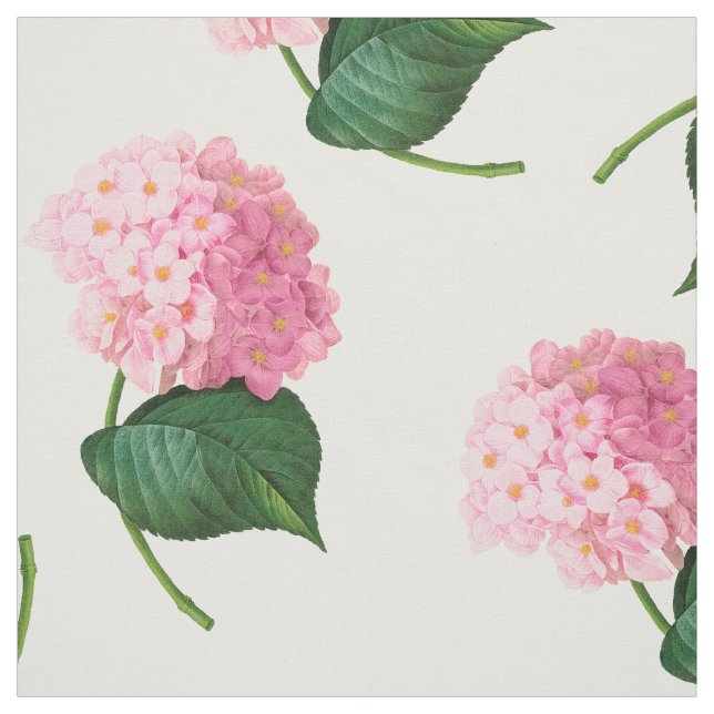 Tela Redoute Pink Hydrangeas Combed Cotton Fabric (Retal)