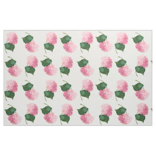 Tela Redoute Pink Hydrangeas Combed Cotton Fabric