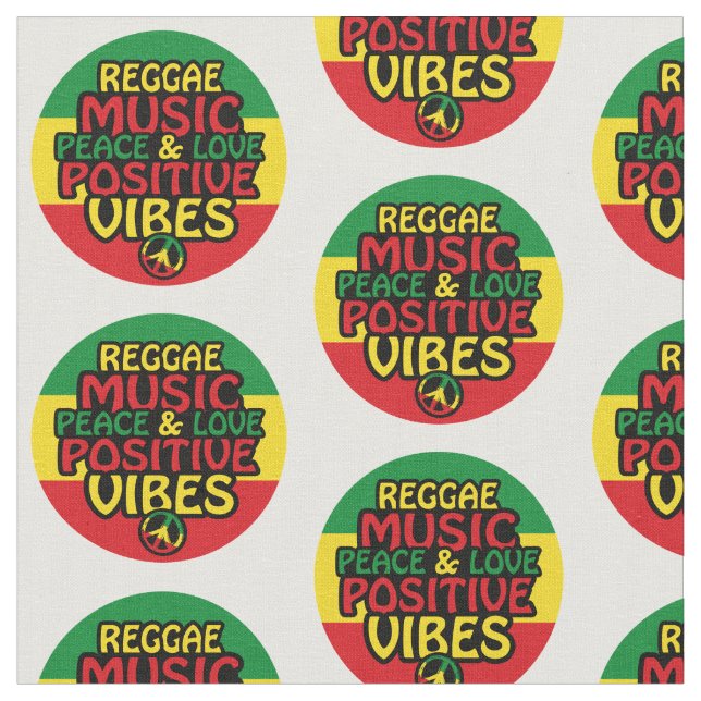 Tela Reggae design with positive quotes and reggae flag (De cerca)
