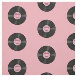 Tela Registro de vinilo LP en patrón rosado