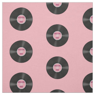 Tela Registro de vinilo LP en patrón rosado