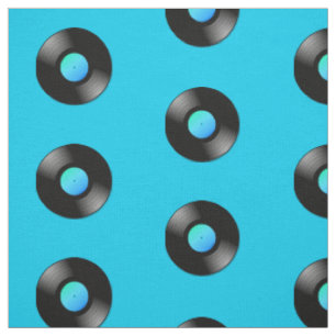 Tela Registro de vinilo LP sobre el patrón azul