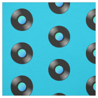 Tela Registro de vinilo LP sobre el patrón azul