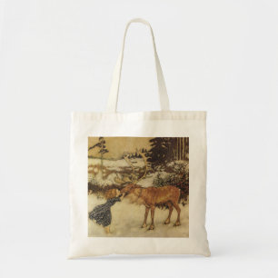 Tela Reina de la nieve con el bolso del ilustracion del