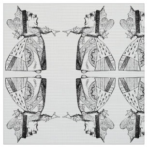 Tela Reina del espejo de los corazones en blanco y