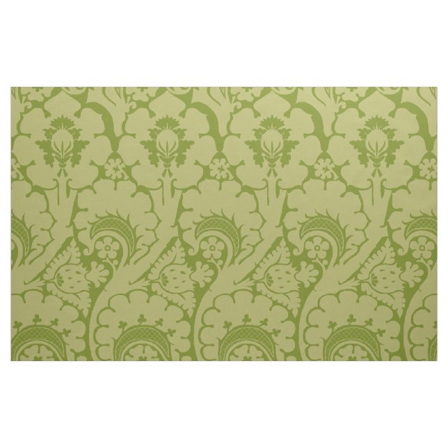Tela Renacimiento Floral Amarillo-Verde ("Cuarto gordo" (fat quarter))