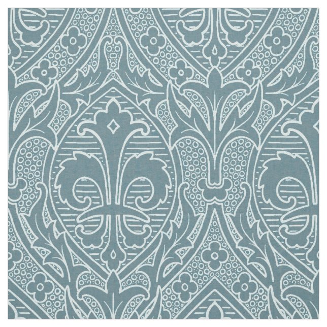 Tela Renacimiento gótico Fleur de Lys - Lluvia (Retal)