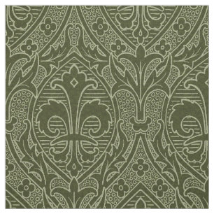 Tela Renacimiento gótico Fleur de Lys - Loden Green