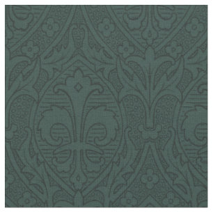 Tela Renacimiento Gótico Fleur de Lys - Verde Sombra de