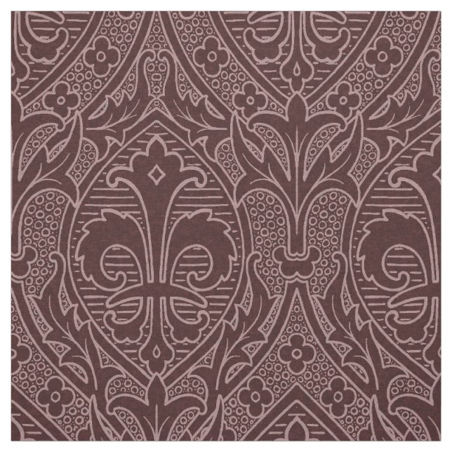 Tela Renacimiento gótico Fleur de Lys - Vino (Retal)