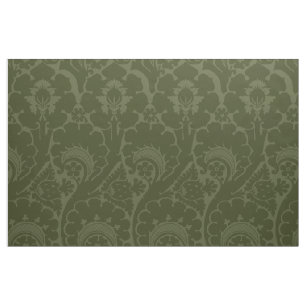 Tela Renalicimiento Floral Verde Oliva
